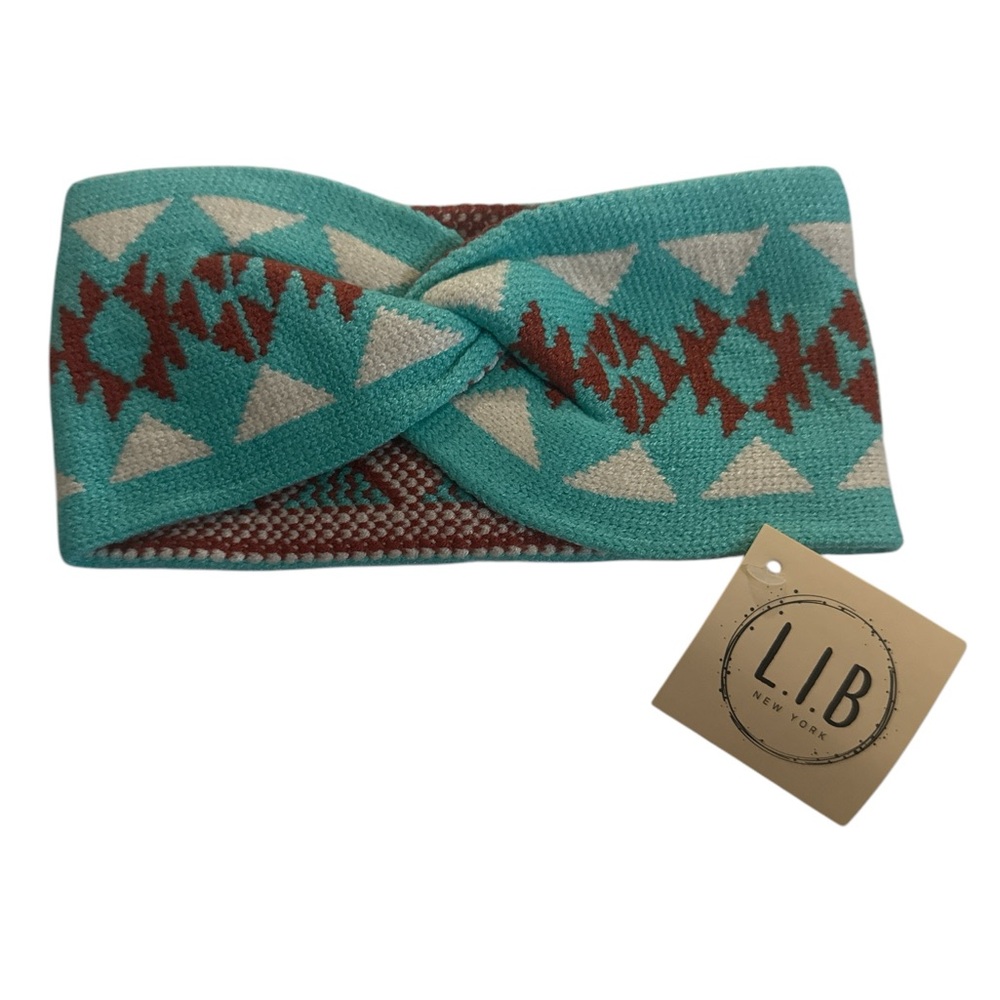 NWT L.I.B New York Turquoise and Red SouthWest Print Headband